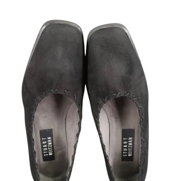 Stuart Weitzman Shoes Womens 8.5 Pumps Square Toe Block Heel Fashion Style Black - Picture 9 of 16